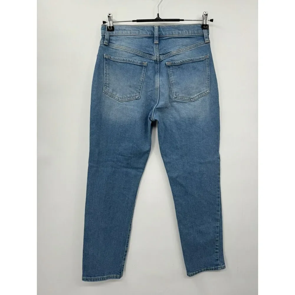 Old Navy 14 O.G. Straight Jeans Girls Blue Distressed High Rise Built-In Tough‎